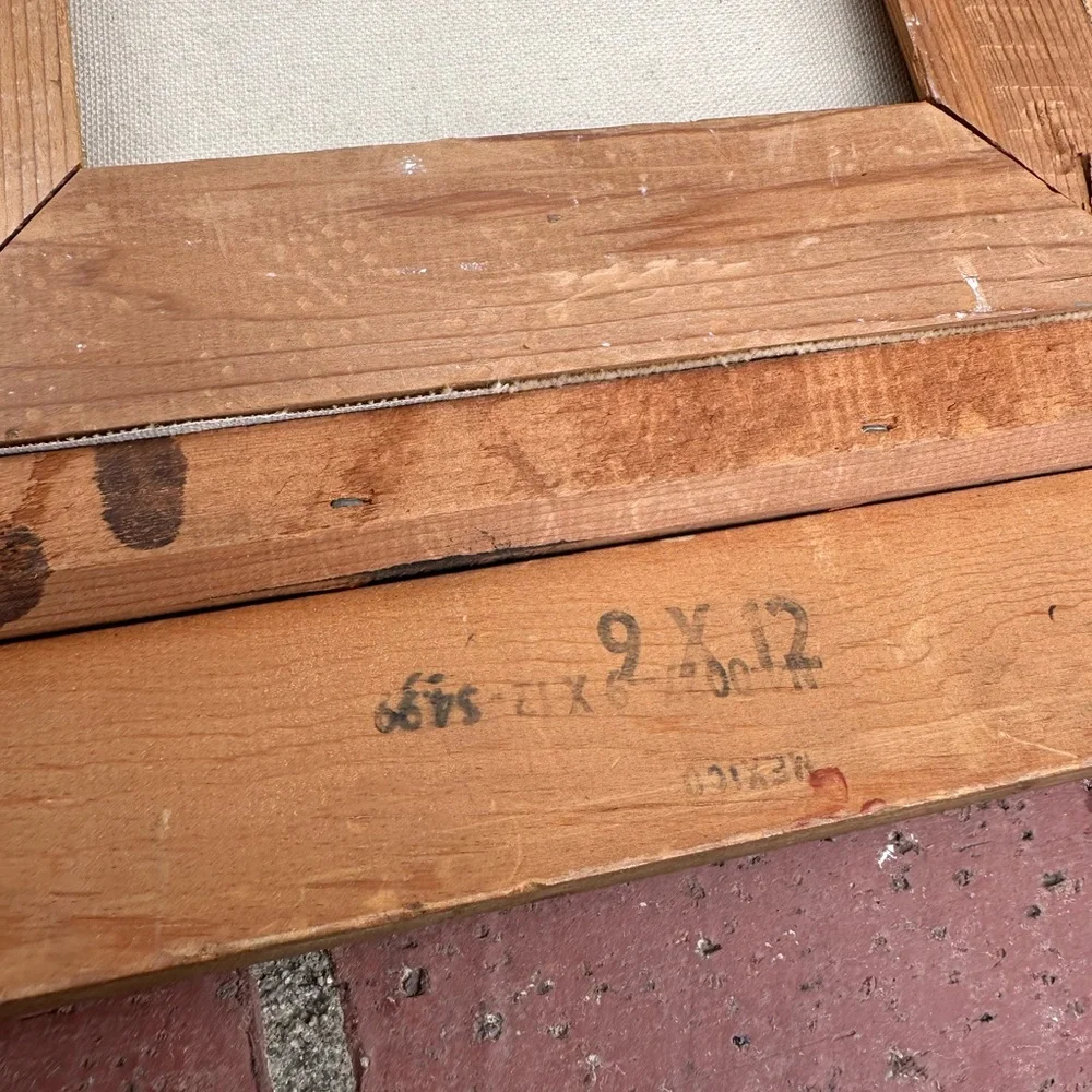 Gold-Framed Floral Oil Paintings - Pink & Blue Blooms Frances 1985 - Picture 4 of 4